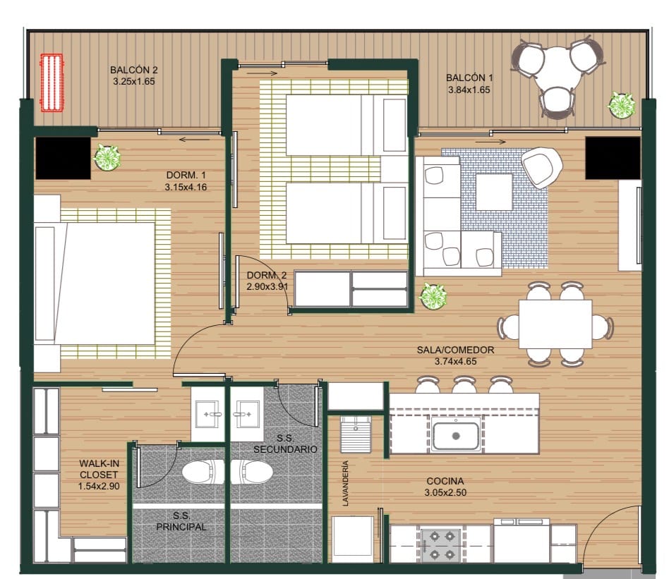 Apartamento 2 dormitorios en venta en zona 10 con detalles especiales — foto 14 de 14